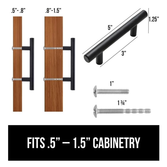 New Black Cabinet Handles - 15 Pack in original packaging - Picture 2 of 9